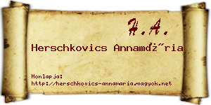 Herschkovics Annamária névjegykártya